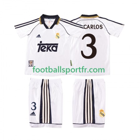 Tenue Real Madrid R CARLOS 3 2000 Retro Enfant Domicile 1998 Maillot de Foot